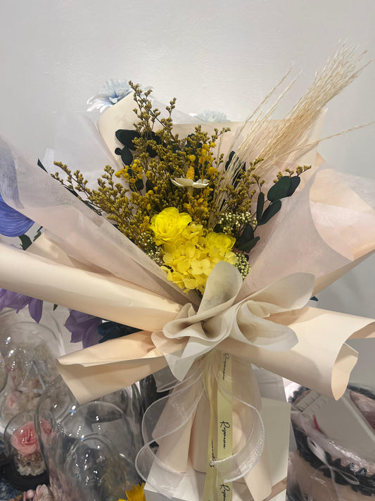 Yellow Rose Preserved Flower Bouquet